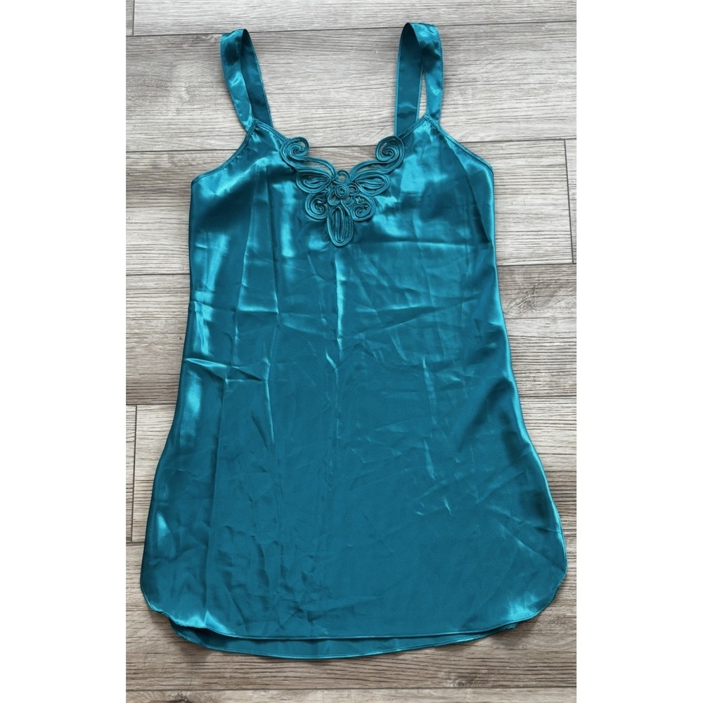 Vintage California Dynastyโ Woman's Nightgown Medium Emerald Green Sexy Shiny